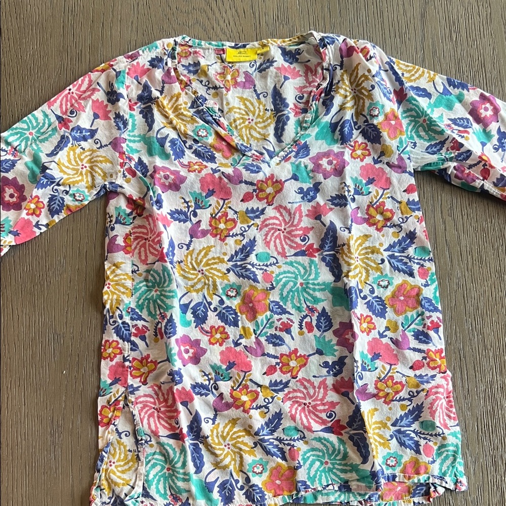 Roller Rabbit Girls Floral V-Neck Swim Coverup Tunic Size 8